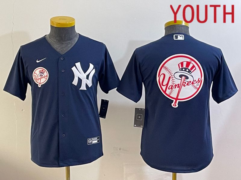 Youth New York Yankees Blank Blue Game 2024 Nike MLB Jersey style 1209